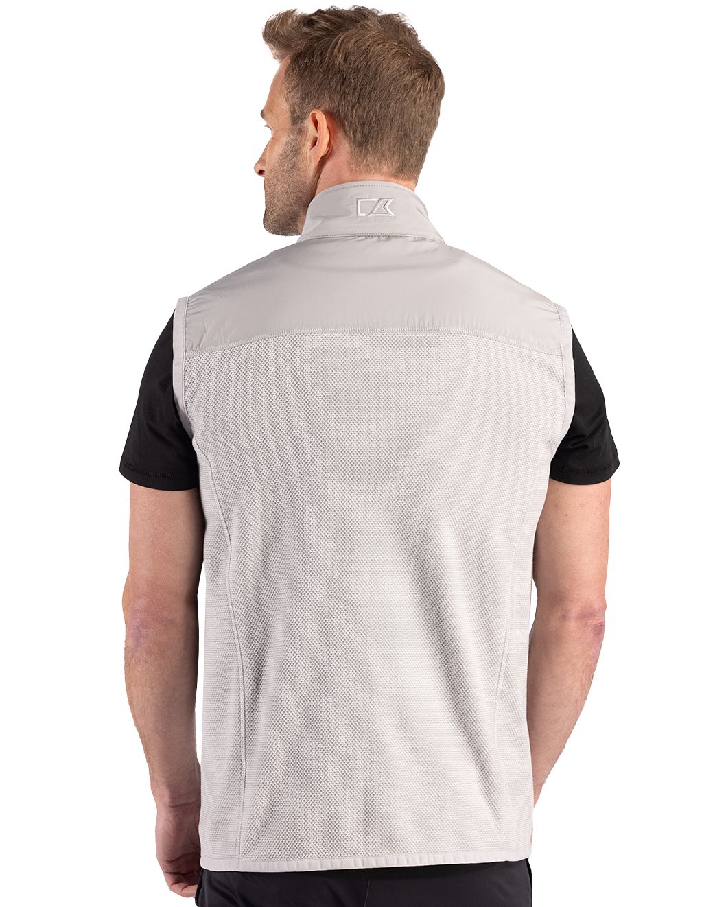 Cutter & Buck Men's Hunts Point Recycled Fleece Hybrid Full Zip Vest-2