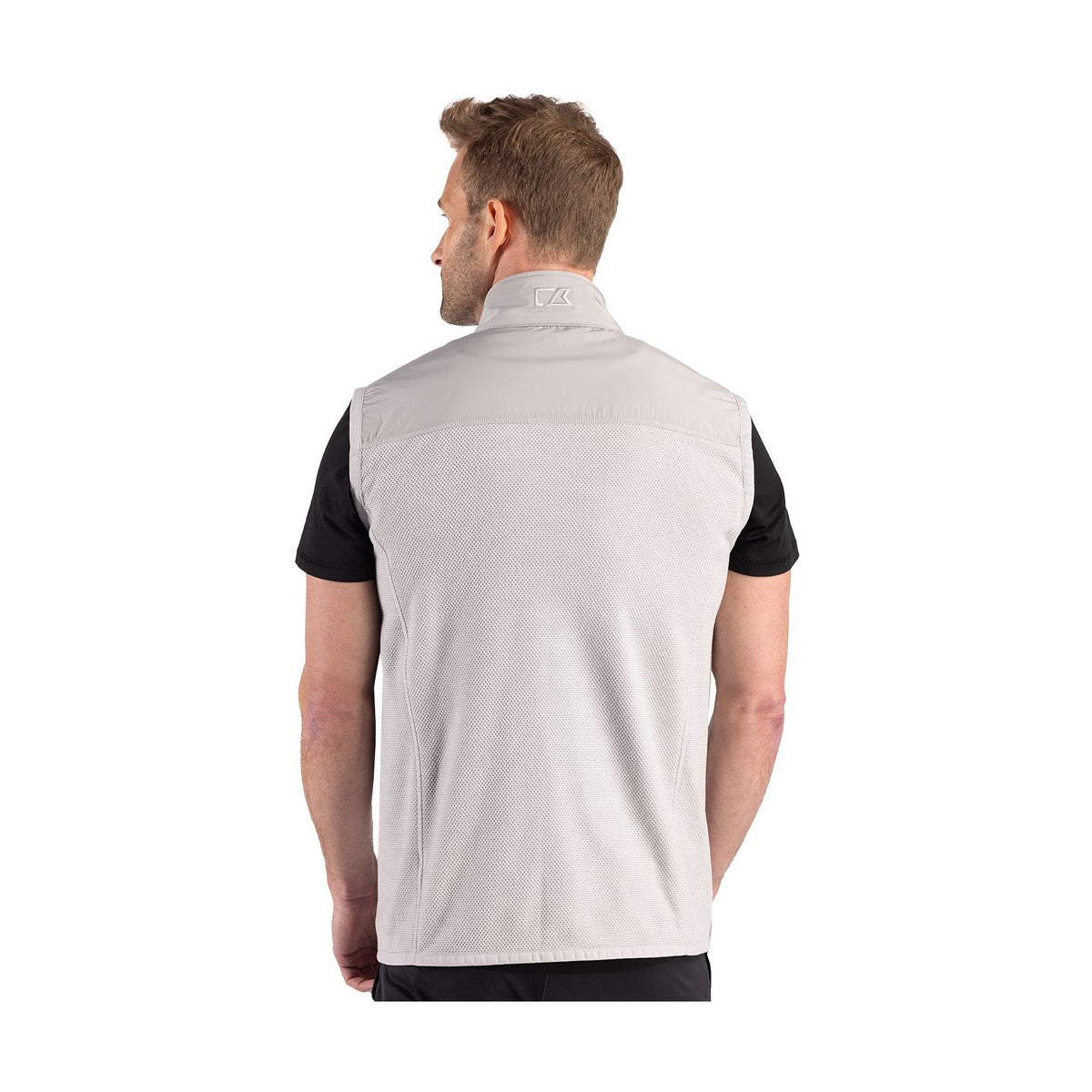Cutter & Buck Men's Hunts Point Recycled Fleece Hybrid Full Zip Vest-2