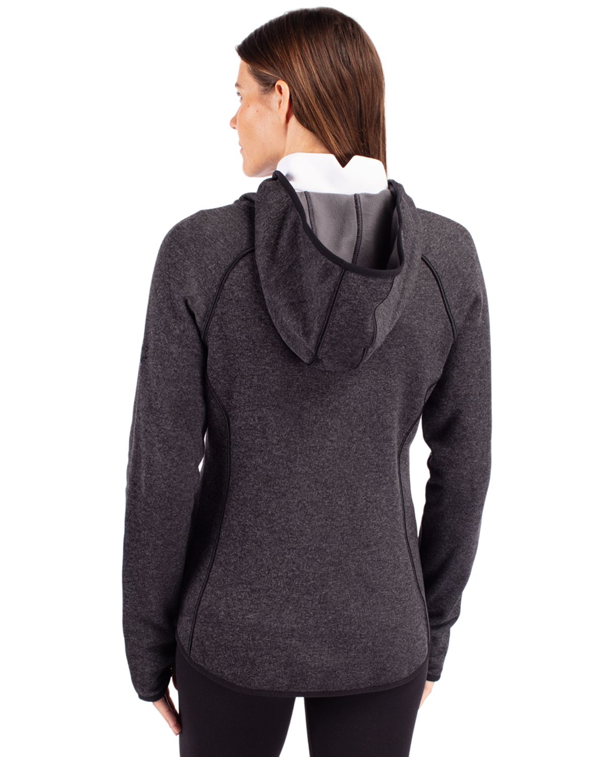 Cutter & Buck Women's Mainsail Sweater-Knit Full Zip Hooded Jacket-2