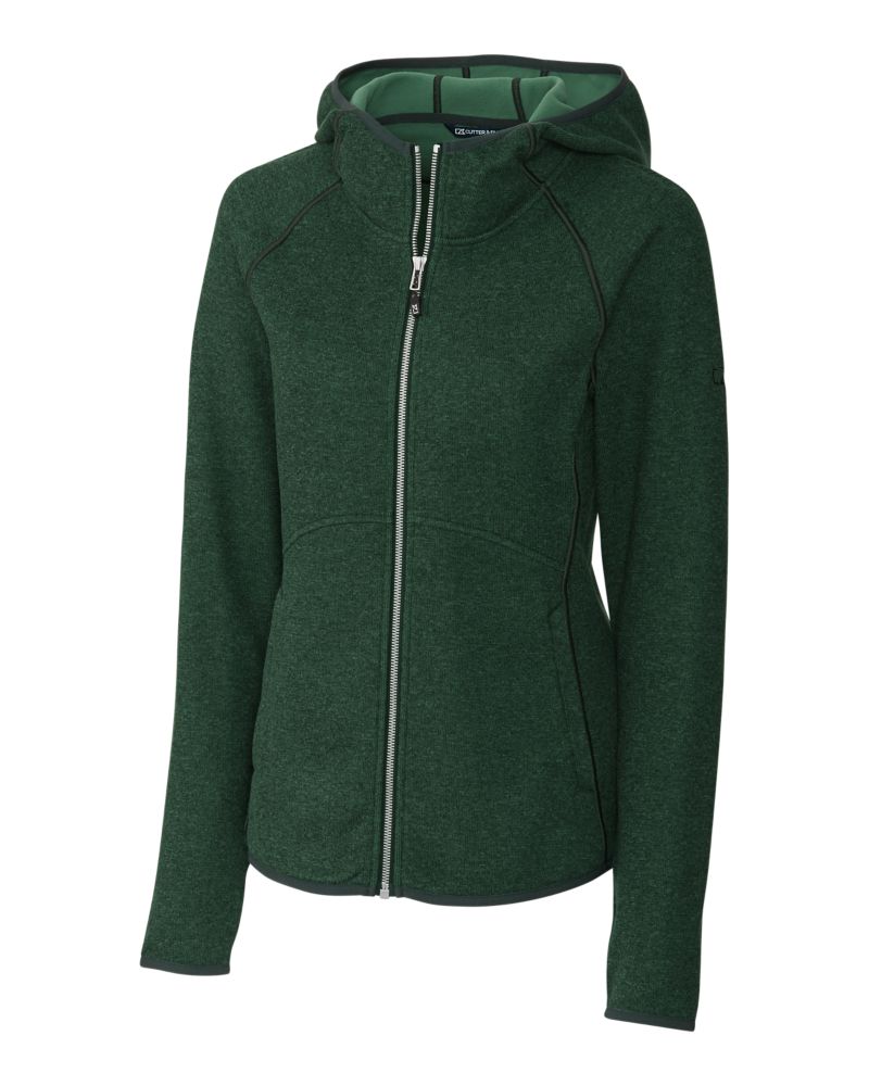 Cutter & Buck Women's Mainsail Sweater-Knit Full Zip Hooded Jacket-3