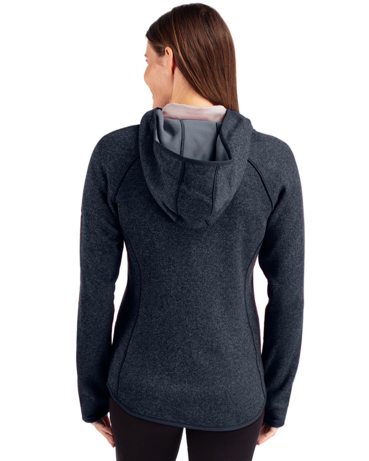 Cutter & Buck Women's Mainsail Sweater-Knit Full Zip Hooded Jacket-2