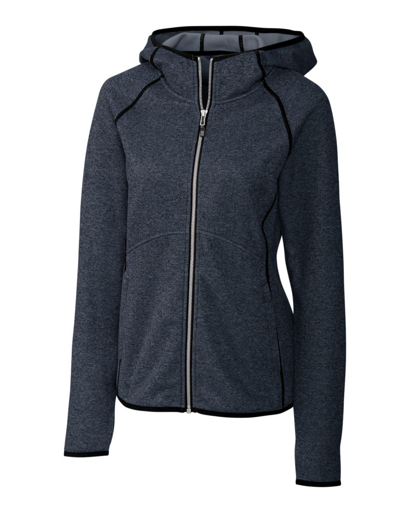Cutter & Buck Women's Mainsail Sweater-Knit Full Zip Hooded Jacket-6