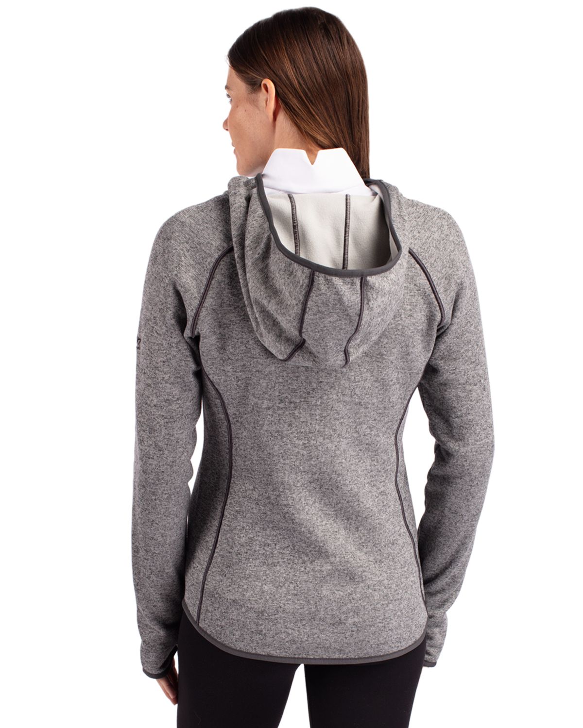 Cutter & Buck Women's Mainsail Sweater-Knit Full Zip Hooded Jacket-4