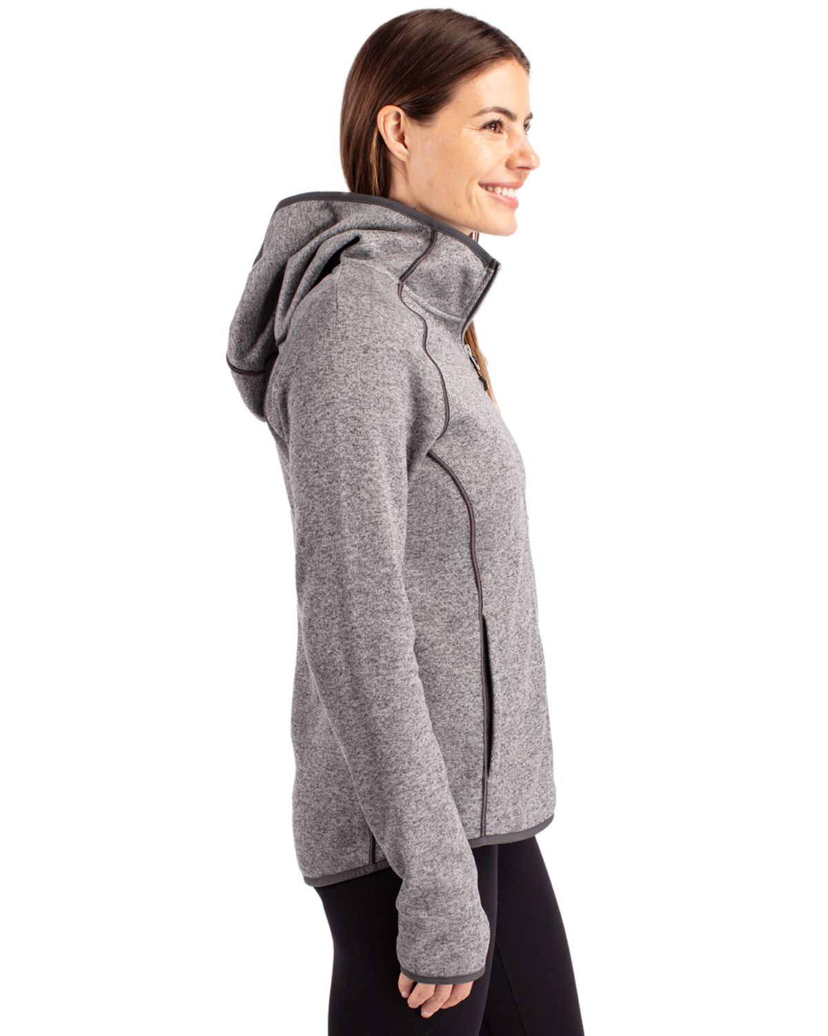 Cutter & Buck Women's Mainsail Sweater-Knit Full Zip Hooded Jacket-5
