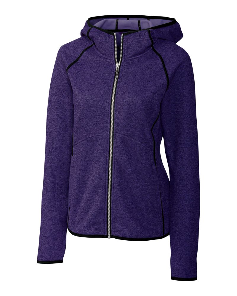 Cutter & Buck Women's Mainsail Sweater-Knit Full Zip Hooded Jacket-3