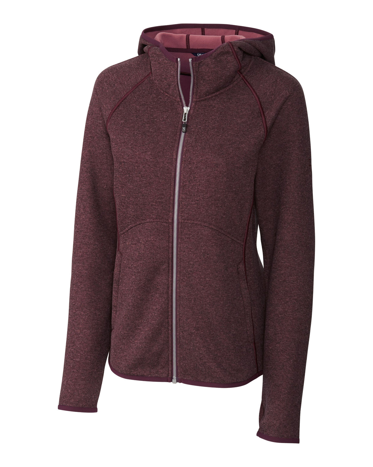 Cutter & Buck Women's Mainsail Sweater-Knit Full Zip Hooded Jacket-1