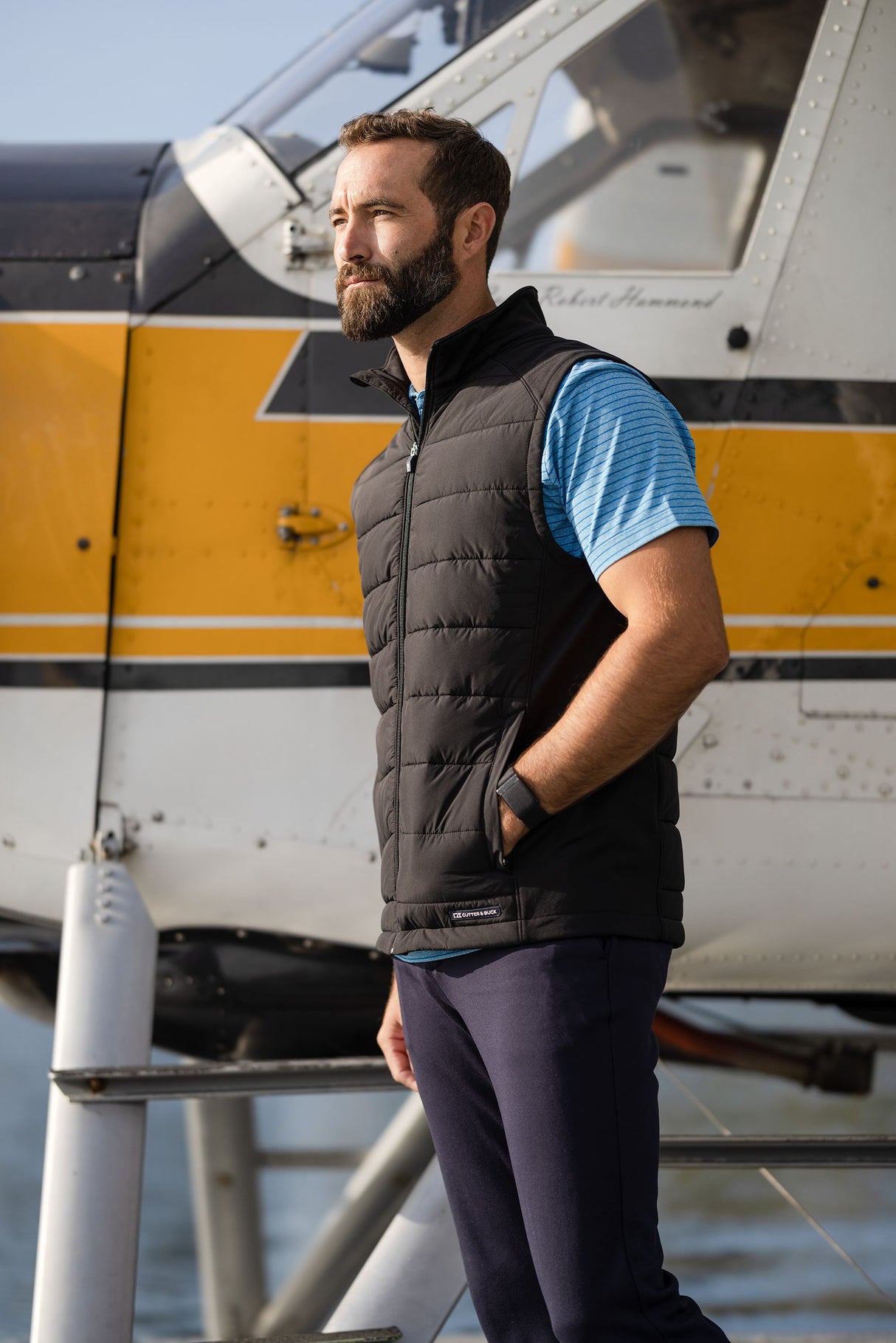 Cutter & Buck Men's Evoke Hybrid Full Zip Vest-12