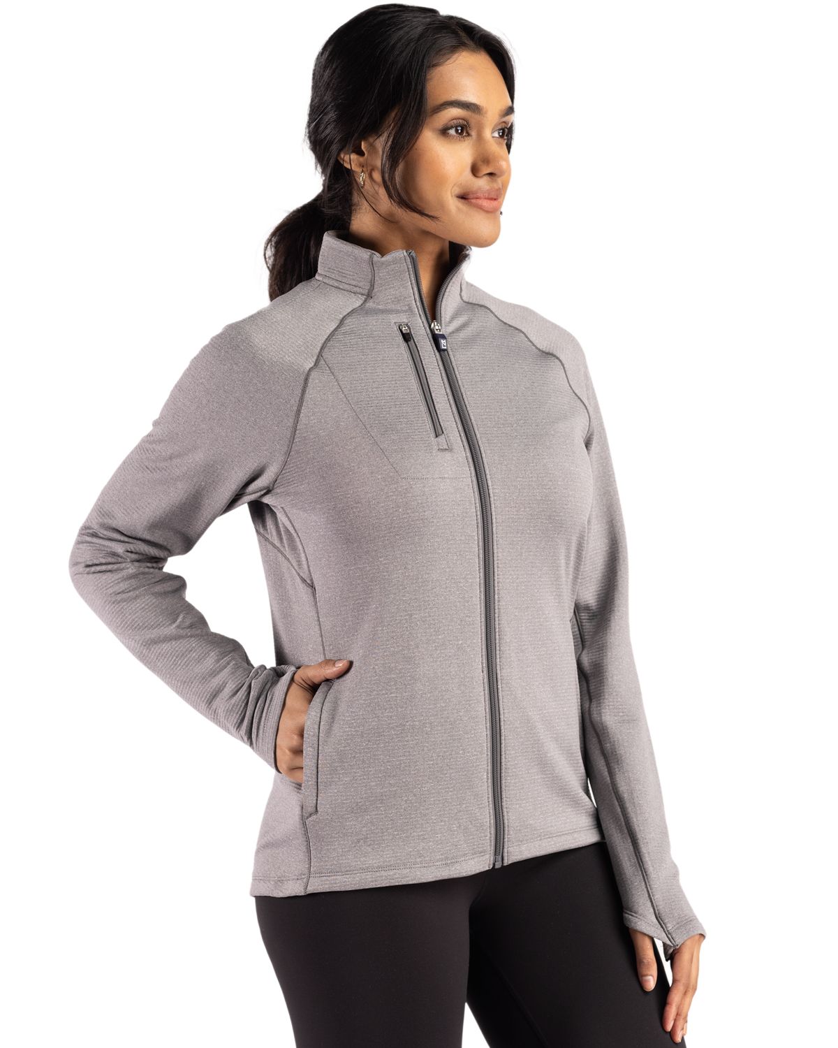 Cutter & Buck Women's Peshastin Recycled GridFleece Full Zip Jacket-3