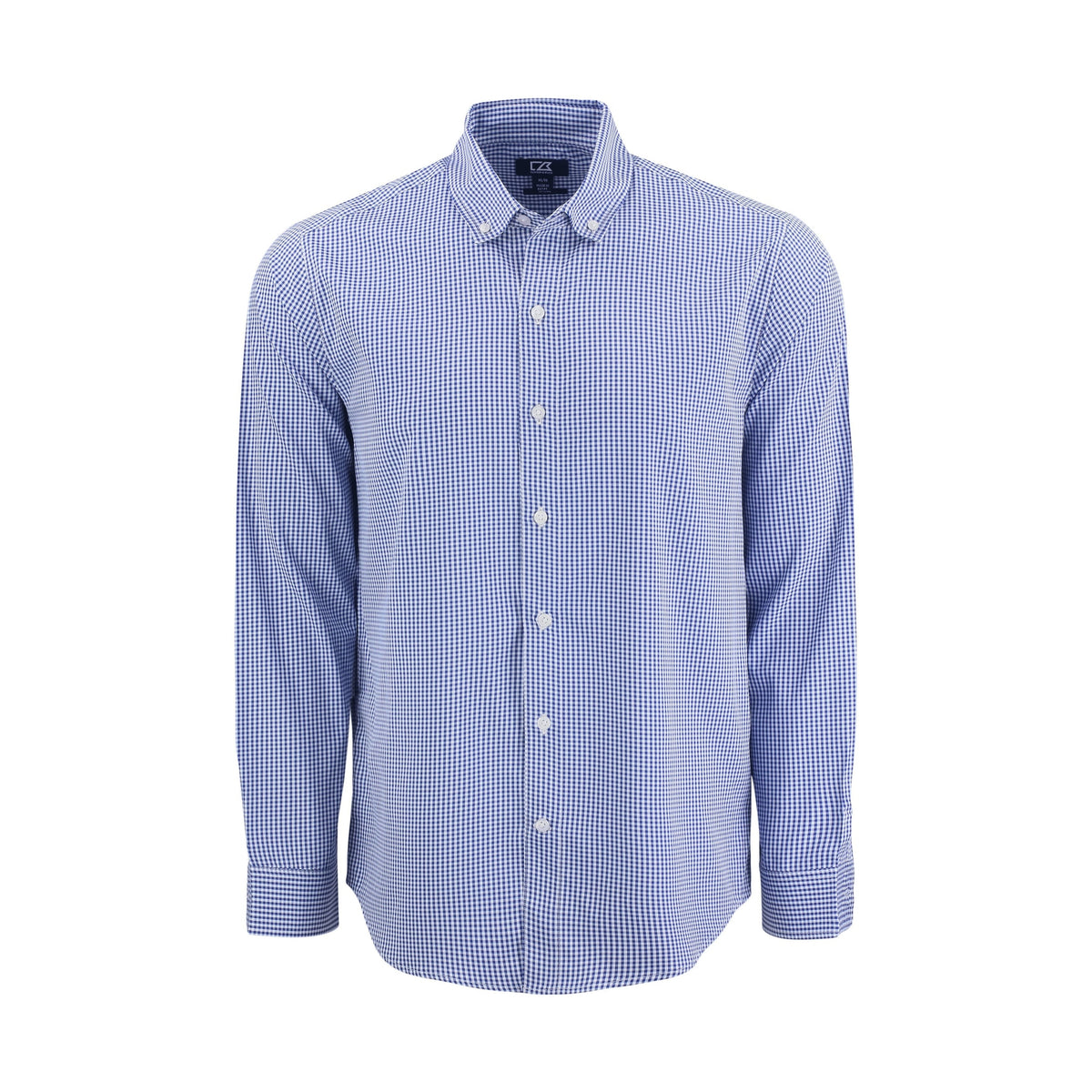 Cutter & Buck Men's Skyline Recycled Gingham Long Sleeve Button Down Dress Shirt-1