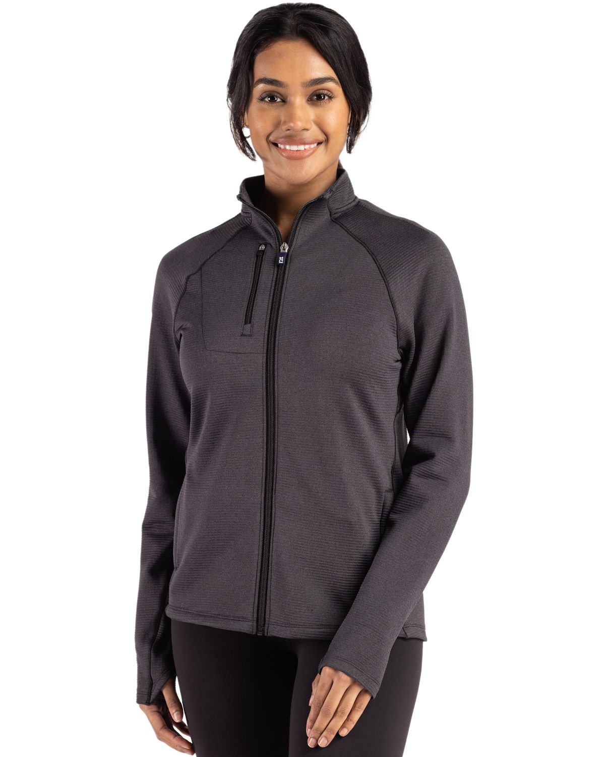 Cutter & Buck Women's Peshastin Recycled GridFleece Full Zip Jacket-1