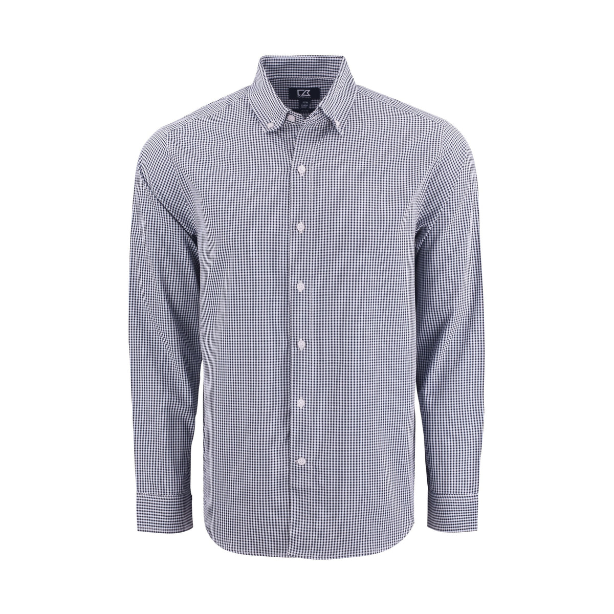 Cutter & Buck Men's Skyline Recycled Gingham Long Sleeve Button Down Dress Shirt-1