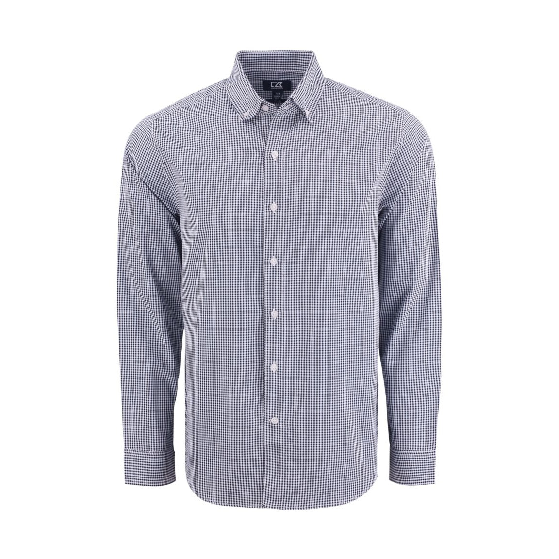 Cutter & Buck Men's Skyline Recycled Gingham Long Sleeve Button Down Dress Shirt-2