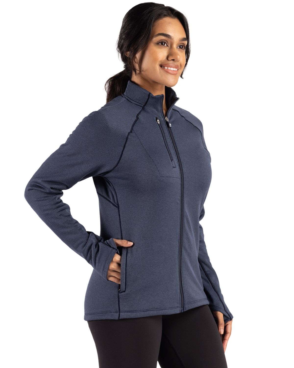 Cutter & Buck Women's Peshastin Recycled GridFleece Full Zip Jacket-8