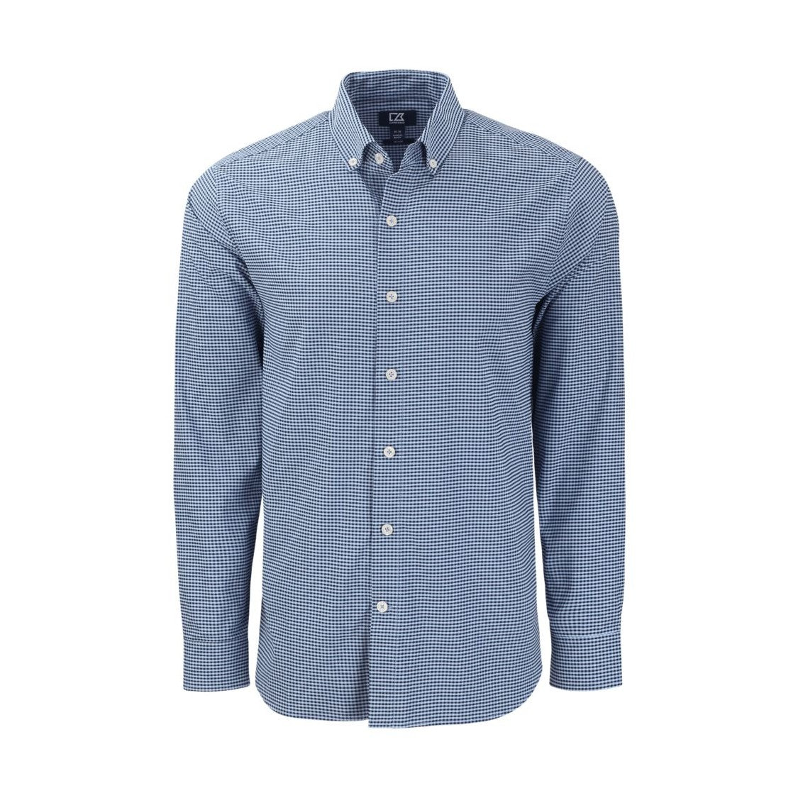Cutter & Buck Men's Skyline Recycled Gingham Long Sleeve Button Down Dress Shirt-2