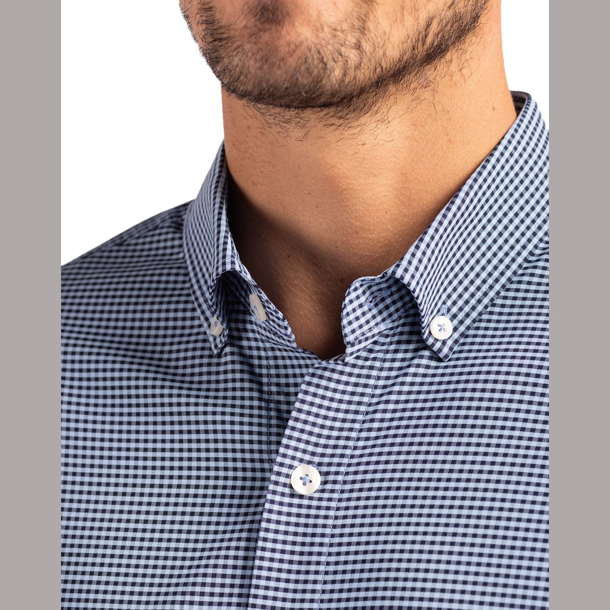 Cutter & Buck Men's Skyline Recycled Gingham Long Sleeve Button Down Dress Shirt-8