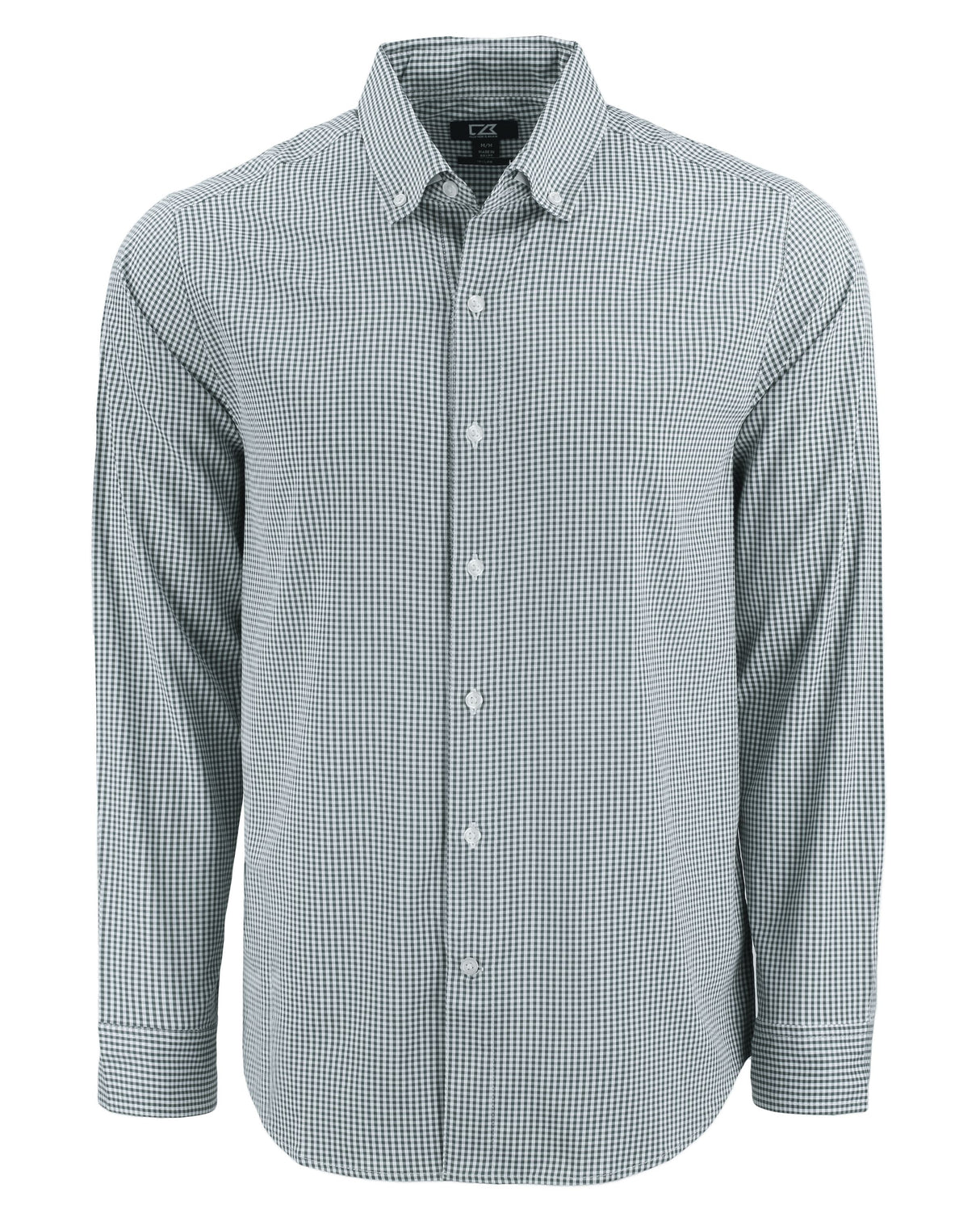 Cutter & Buck Men's Skyline Recycled Gingham Long Sleeve Button Down Dress Shirt-5