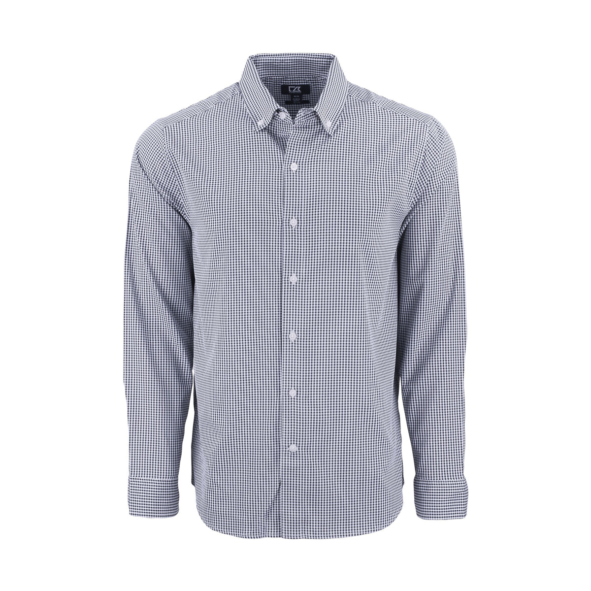 Cutter & Buck Men's Skyline Recycled Gingham Long Sleeve Button Down Dress Shirt-1