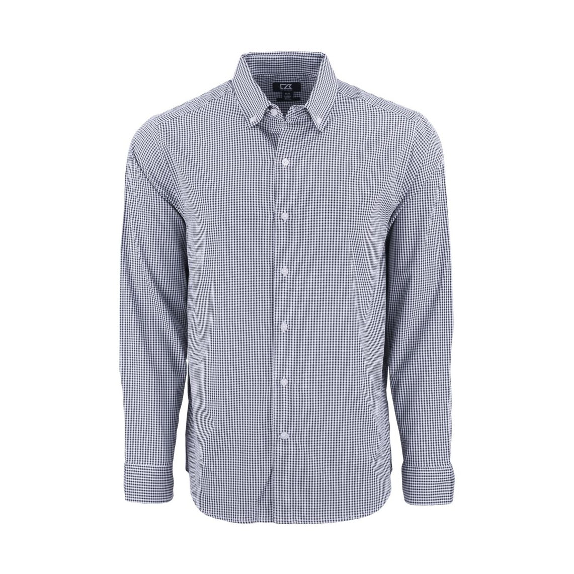 Cutter & Buck Men's Skyline Recycled Gingham Long Sleeve Button Down Dress Shirt-2