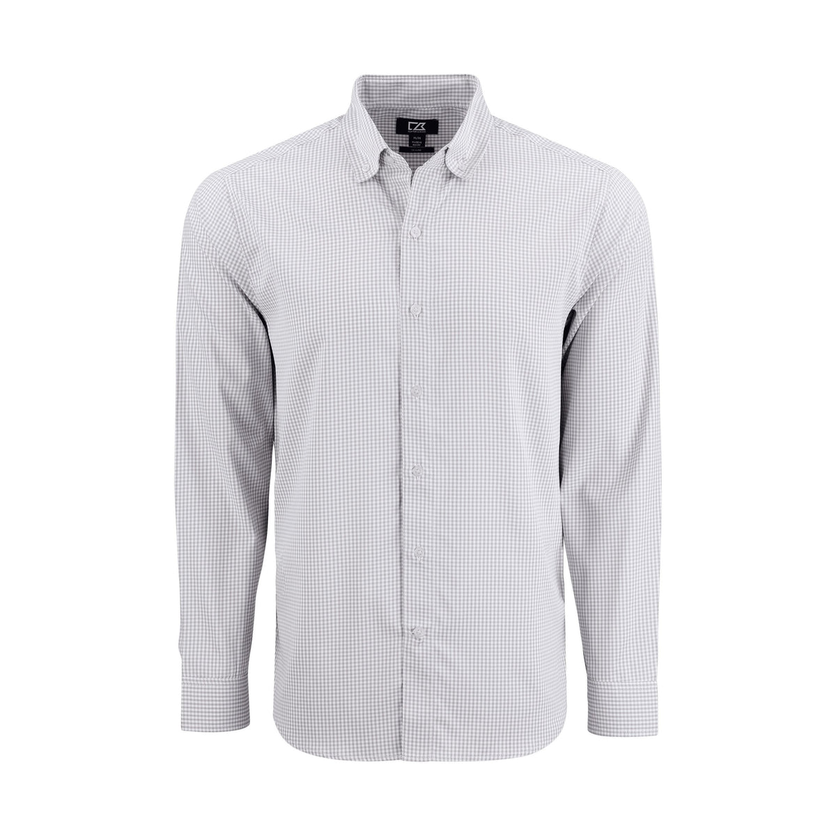 Cutter & Buck Men's Skyline Recycled Gingham Long Sleeve Button Down Dress Shirt-1