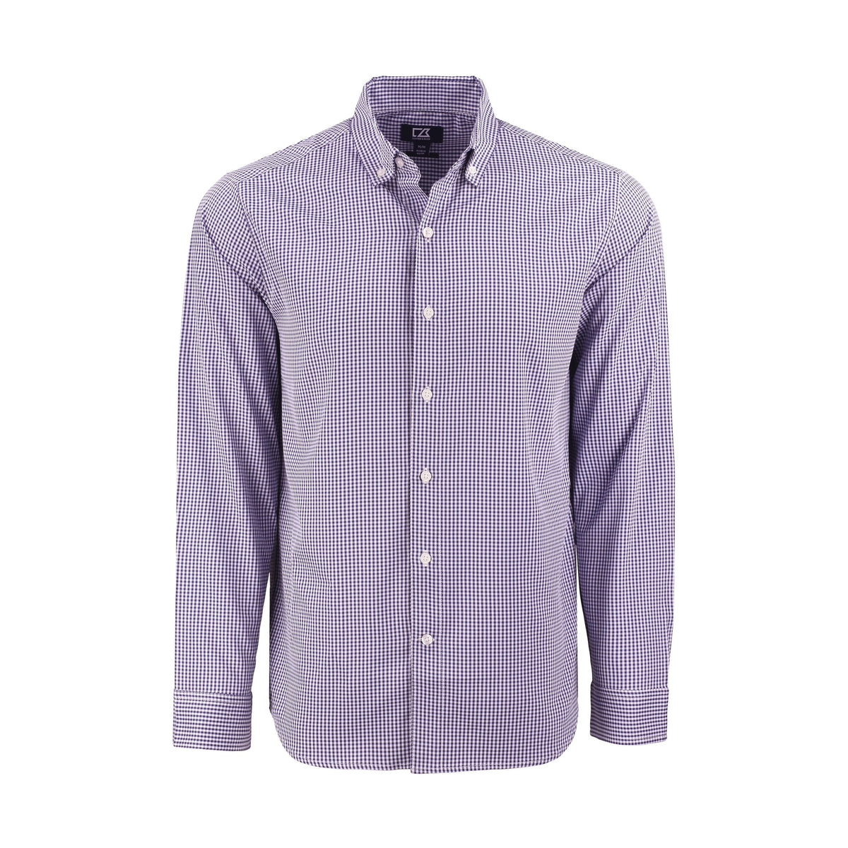 Cutter & Buck Men's Skyline Recycled Gingham Long Sleeve Button Down Dress Shirt-1