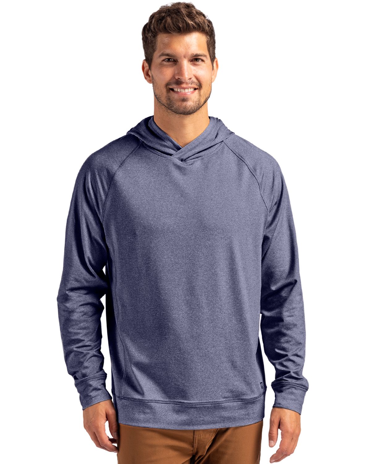 Cutter & Buck Men's Adapt Recycled Soft Knit Stretch Heathered Hooded Pullover-1