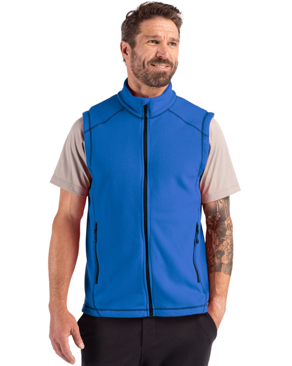 Clique Men's Powder Recycled Fleece Full Zip Vest-4