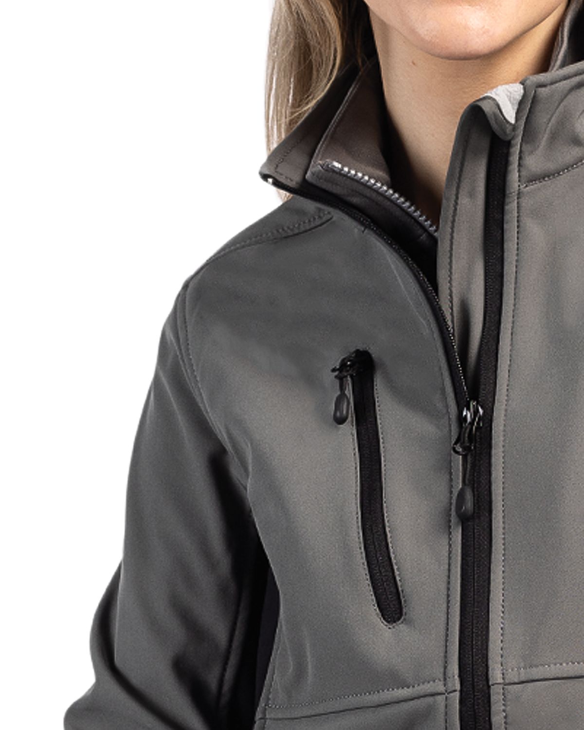 Clique Women's Narvik Recycled Colorblock Stretch Softshell Full Zip Jacket-2
