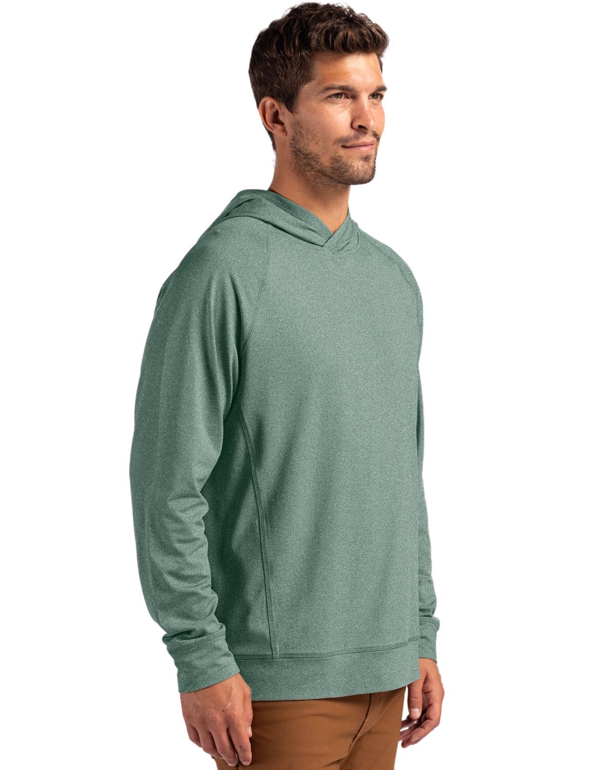 Cutter & Buck Men's Adapt Recycled Soft Knit Stretch Heathered Hooded Pullover-3
