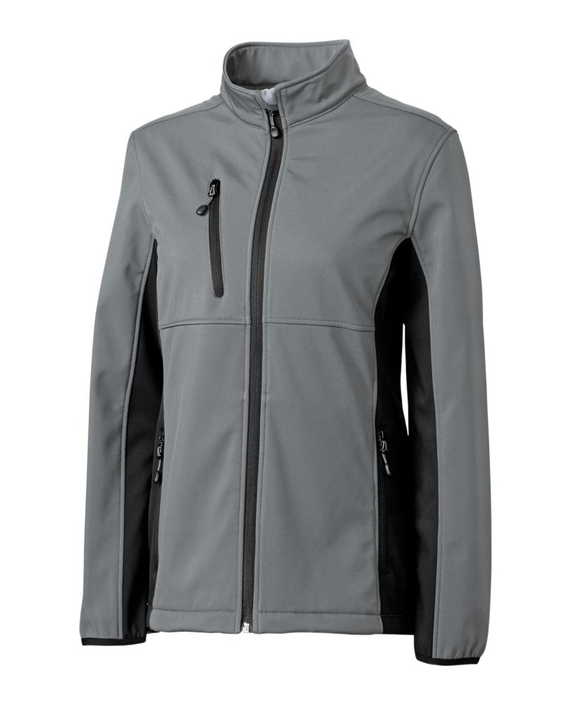 Clique Women's Narvik Recycled Colorblock Stretch Softshell Full Zip Jacket-6