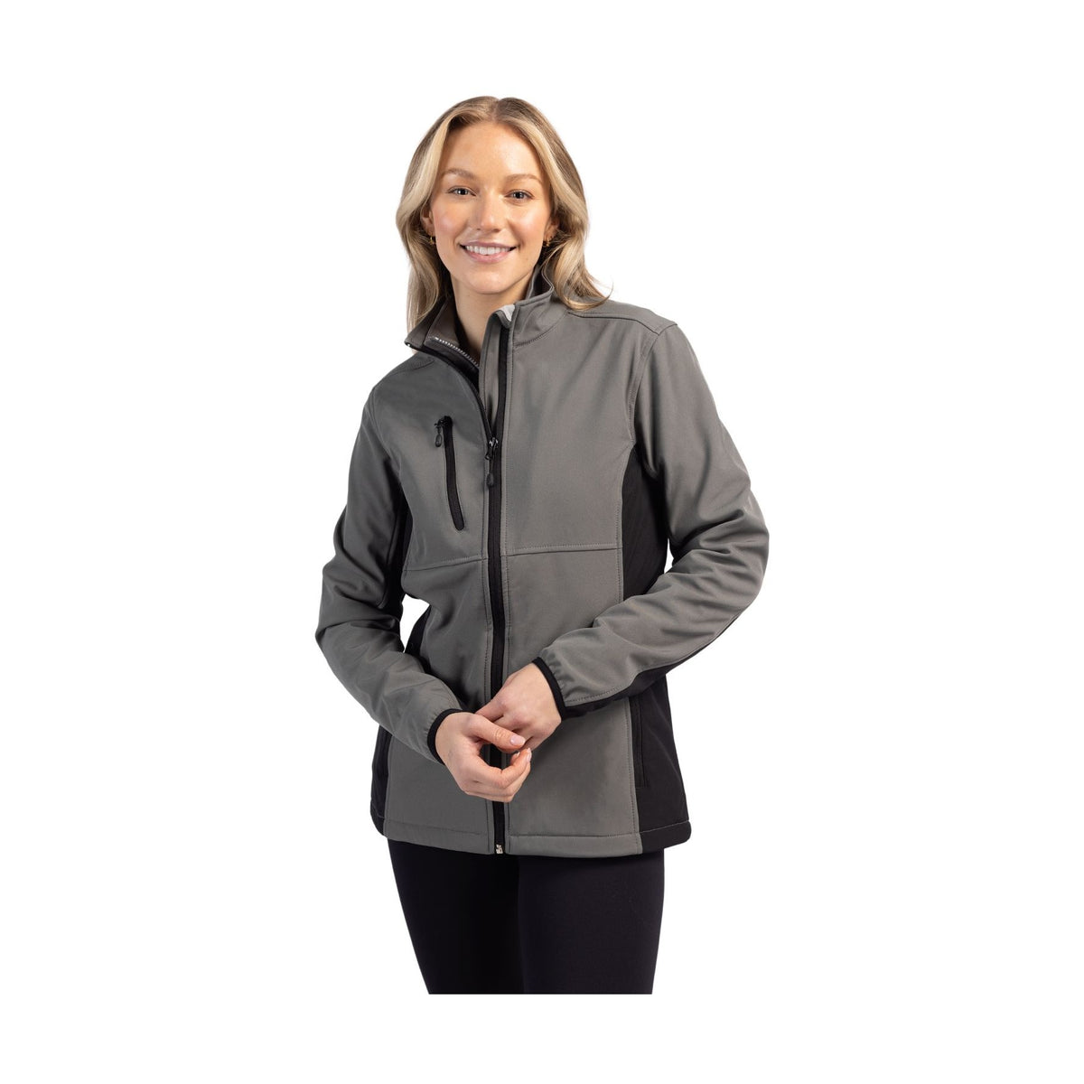 Clique Women's Narvik Recycled Colorblock Stretch Softshell Full Zip Jacket-7