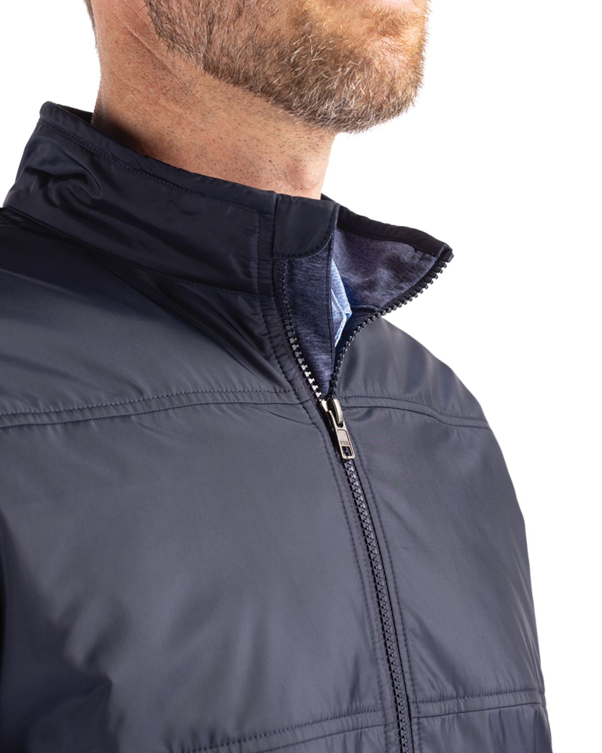 Cutter & Buck Men's Stealth Recycled Hybrid Quilted Windbreaker Vest-7