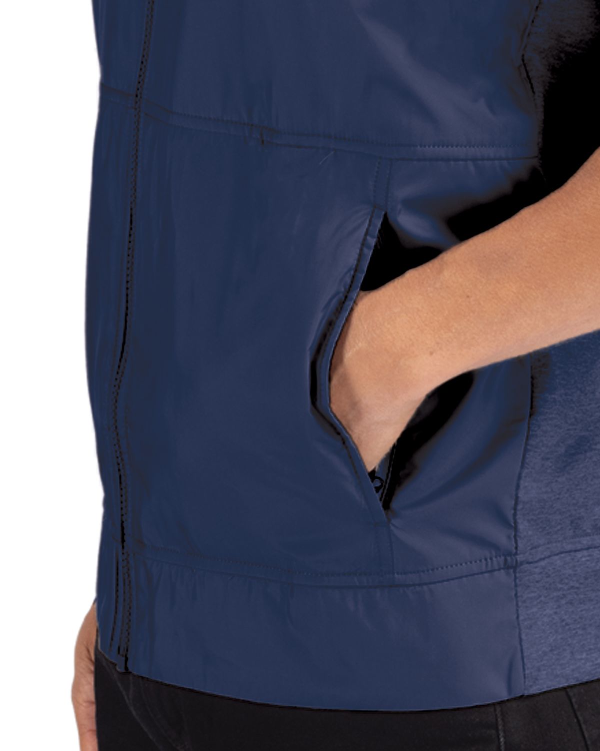 Cutter & Buck Men's Stealth Recycled Hybrid Quilted Windbreaker Vest-9