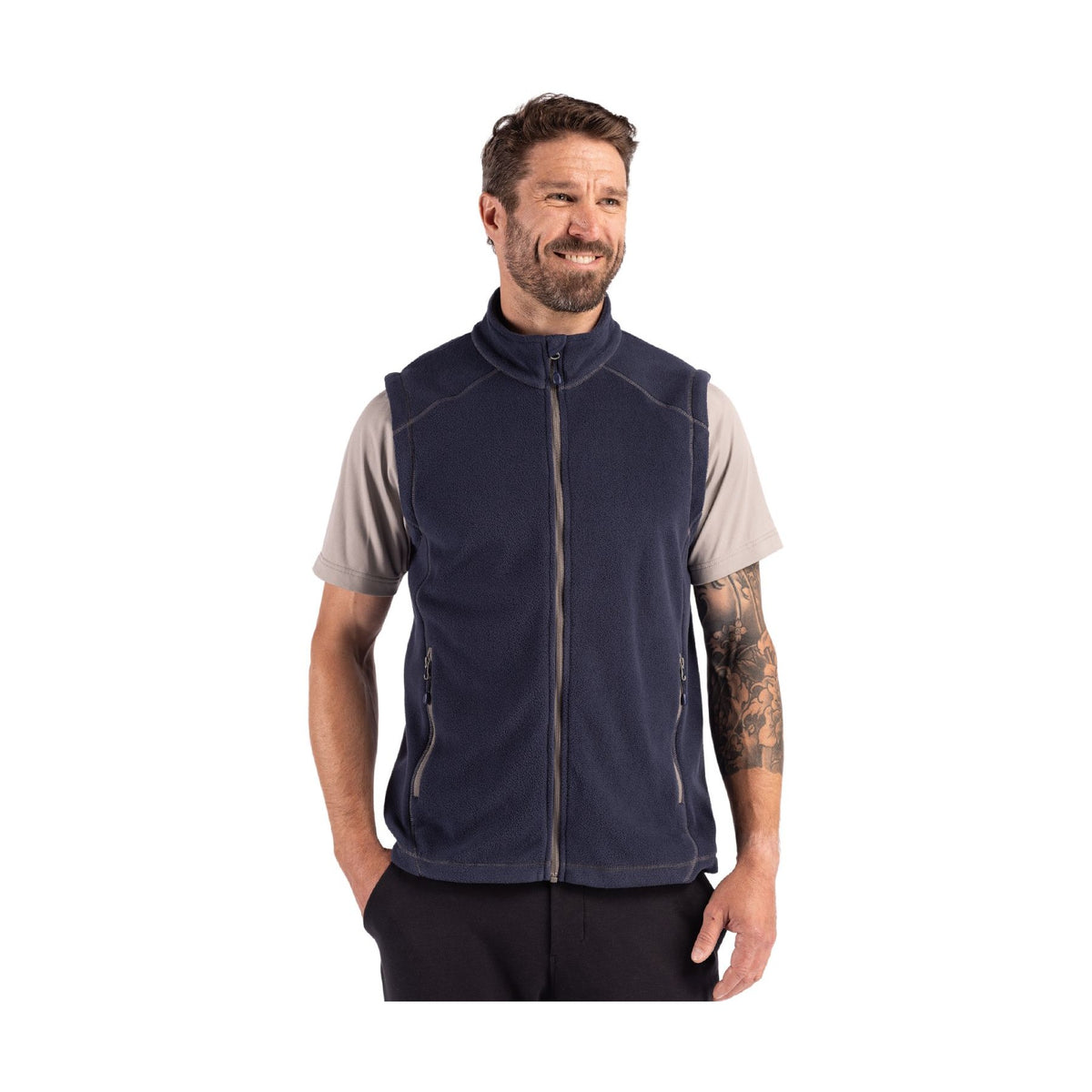 Clique Men's Powder Recycled Fleece Full Zip Vest-2