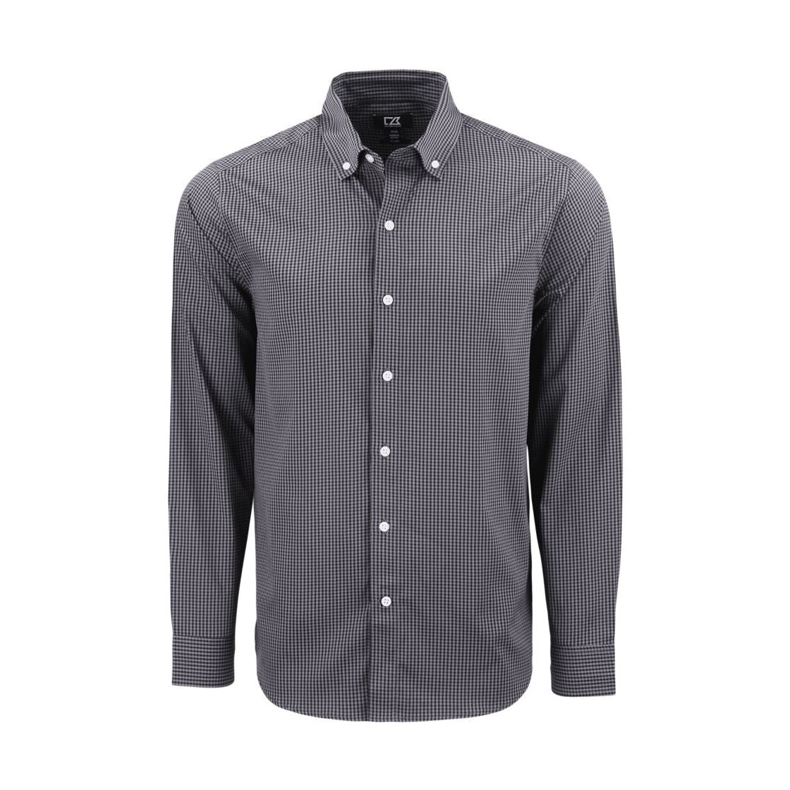 Cutter & Buck Men's Skyline Recycled Gingham Long Sleeve Button Down Dress Shirt-2