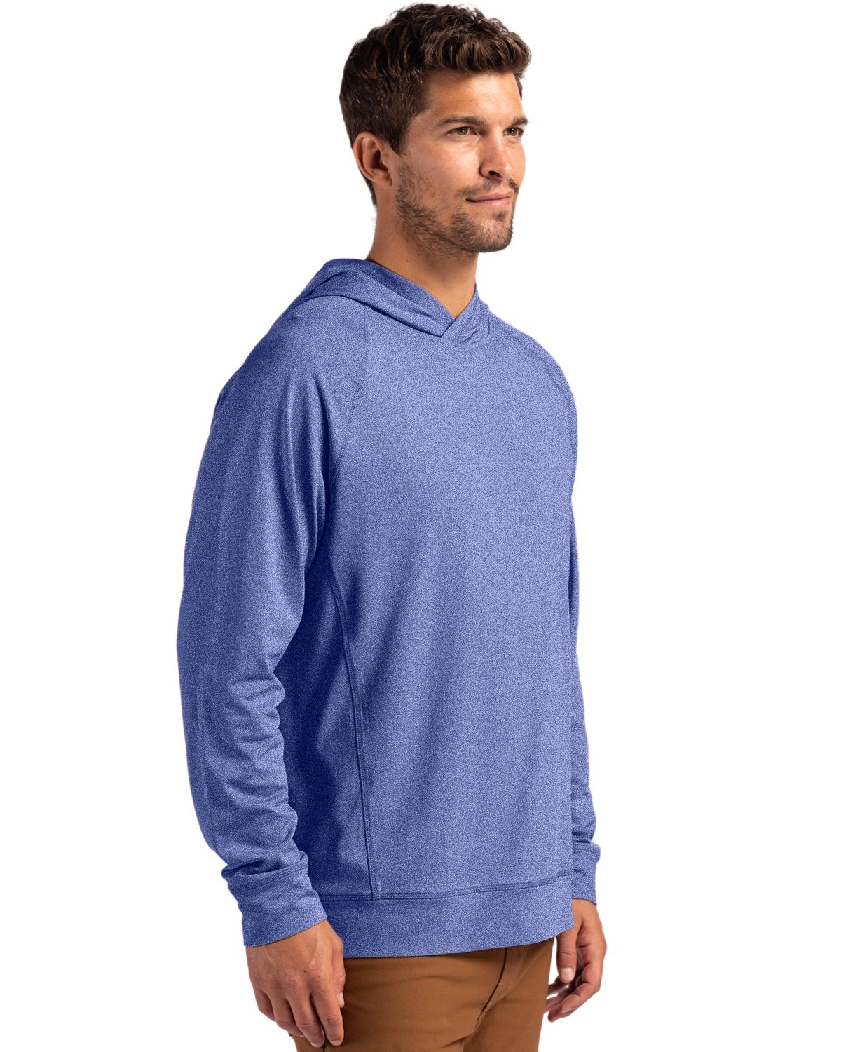 Cutter & Buck Men's Adapt Recycled Soft Knit Stretch Heathered Hooded Pullover-3
