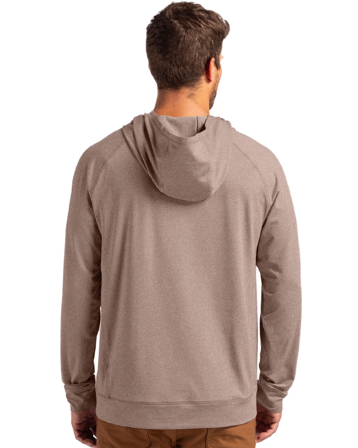 Cutter & Buck Men's Adapt Recycled Soft Knit Stretch Heathered Hooded Pullover-2