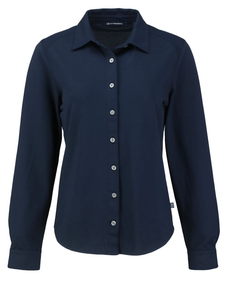 Cutter & Buck Women's Advantage Pique Long Sleeve Button-Down Shirt-2