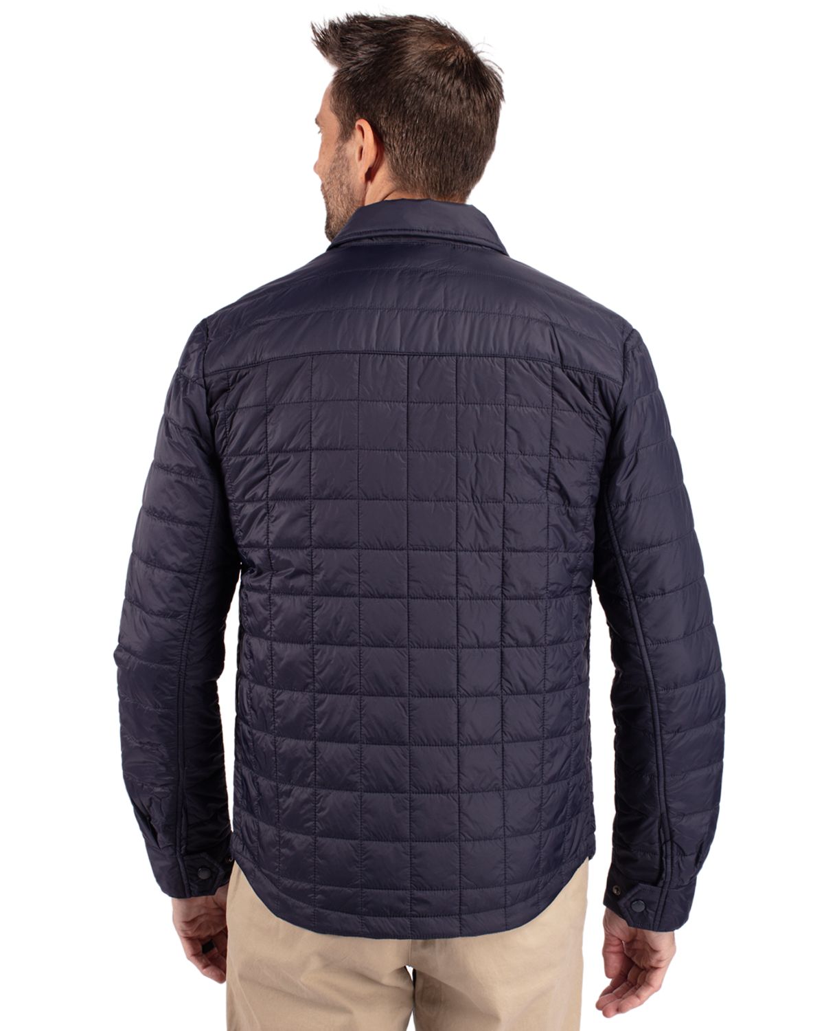 Cutter & Buck Men's Rainier Recycled Insulated Puffer Full Zip Shirt Jacket-6