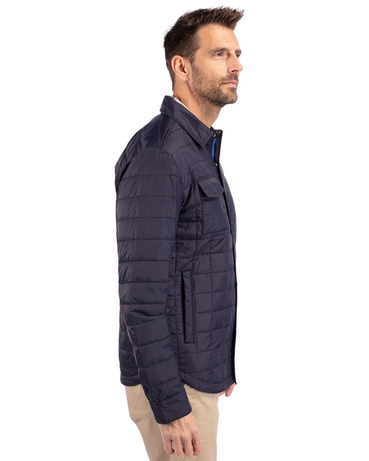 Cutter & Buck Men's Rainier Recycled Insulated Puffer Full Zip Shirt Jacket-7