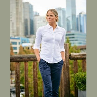 Cutter & Buck Women's Advantage Pique Long Sleeve Button-Down Shirt-3