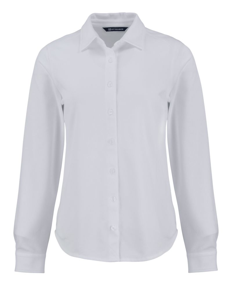 Cutter & Buck Women's Advantage Pique Long Sleeve Button-Down Shirt-5
