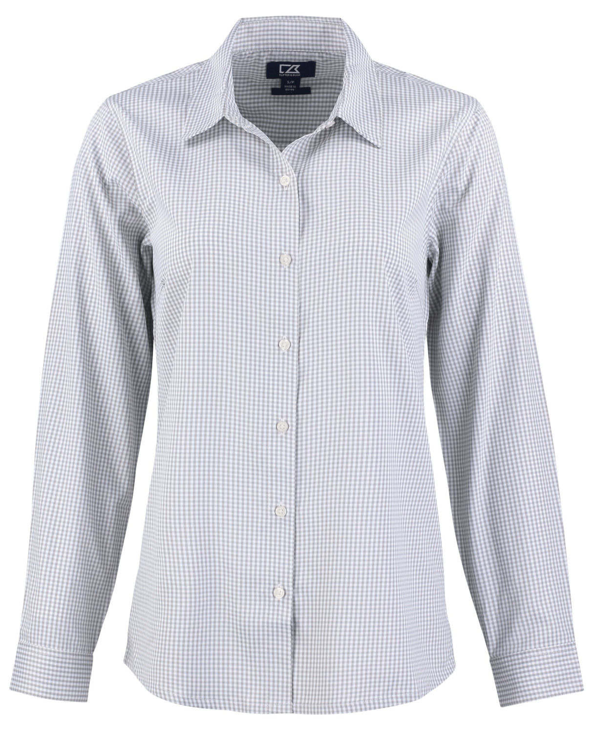 Cutter & Buck Women's Skyline Recycled Gingham Long Sleeve Spread Collar Dress Shirt-4