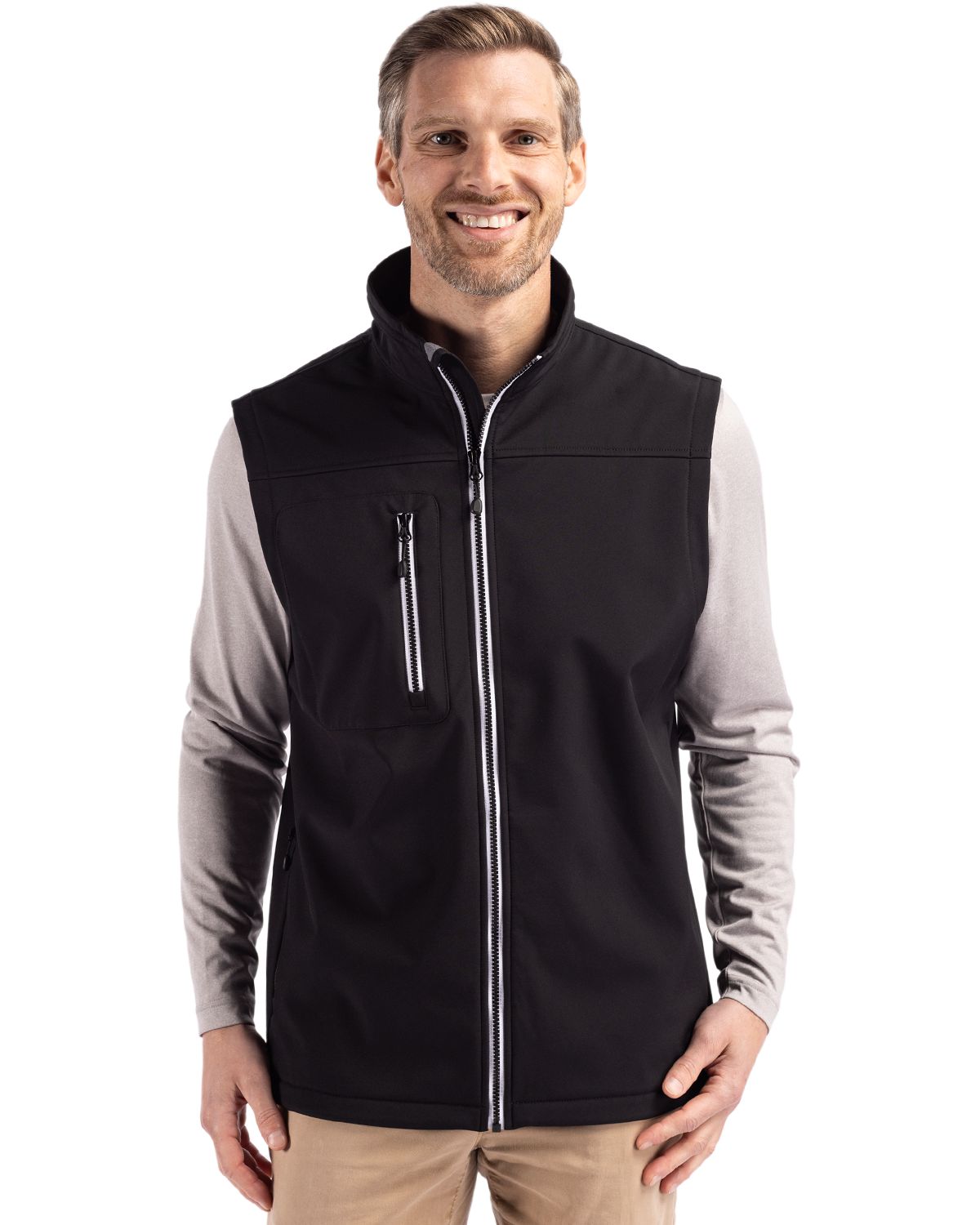 Clique Men's Telemark Recycled Stretch Softshell Full Zip Vest-1