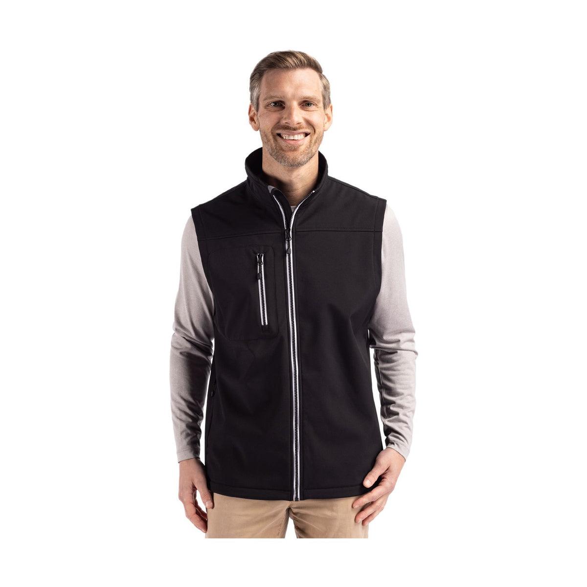 Clique Men's Telemark Recycled Stretch Softshell Full Zip Vest-1
