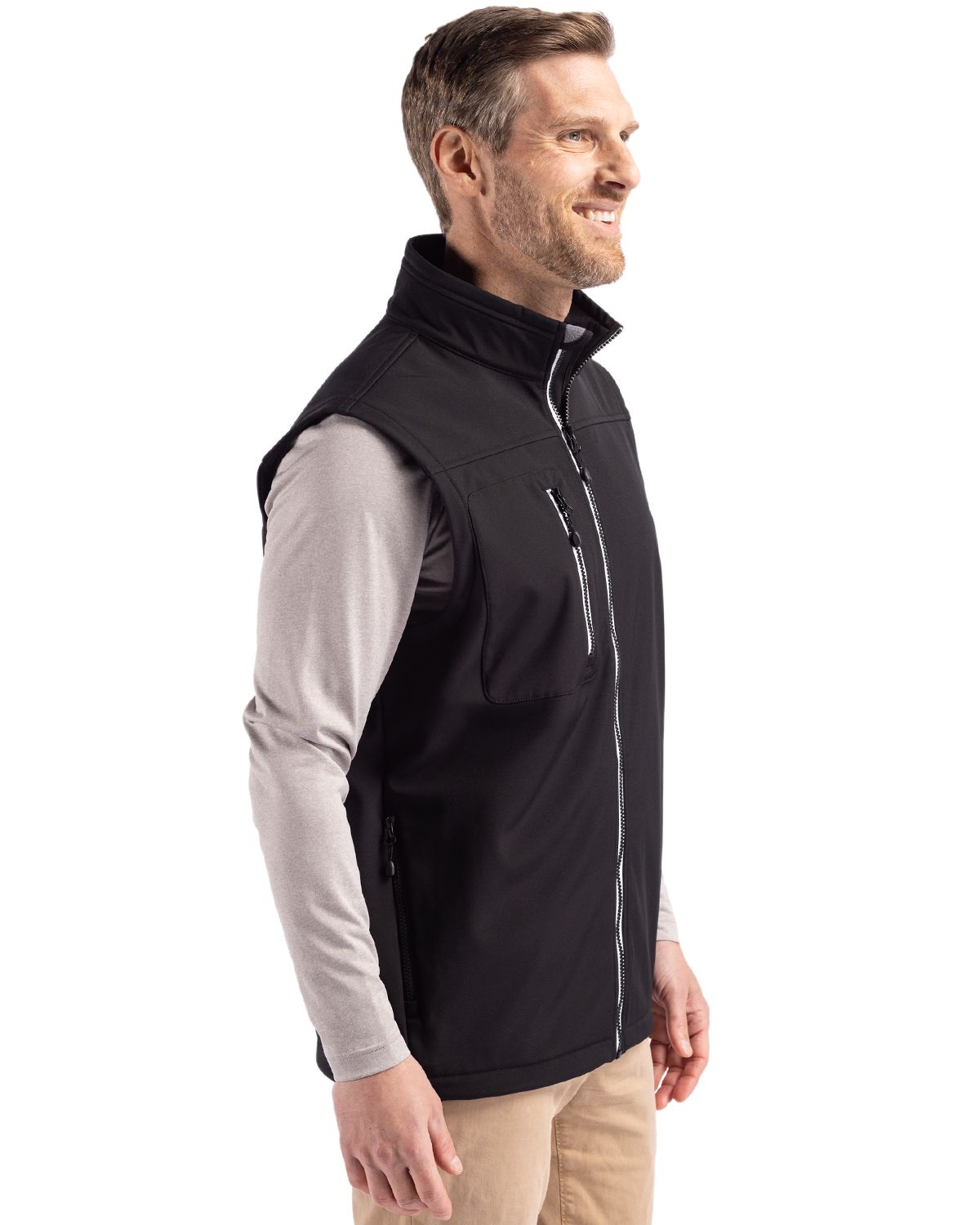 Clique Men's Telemark Recycled Stretch Softshell Full Zip Vest-3