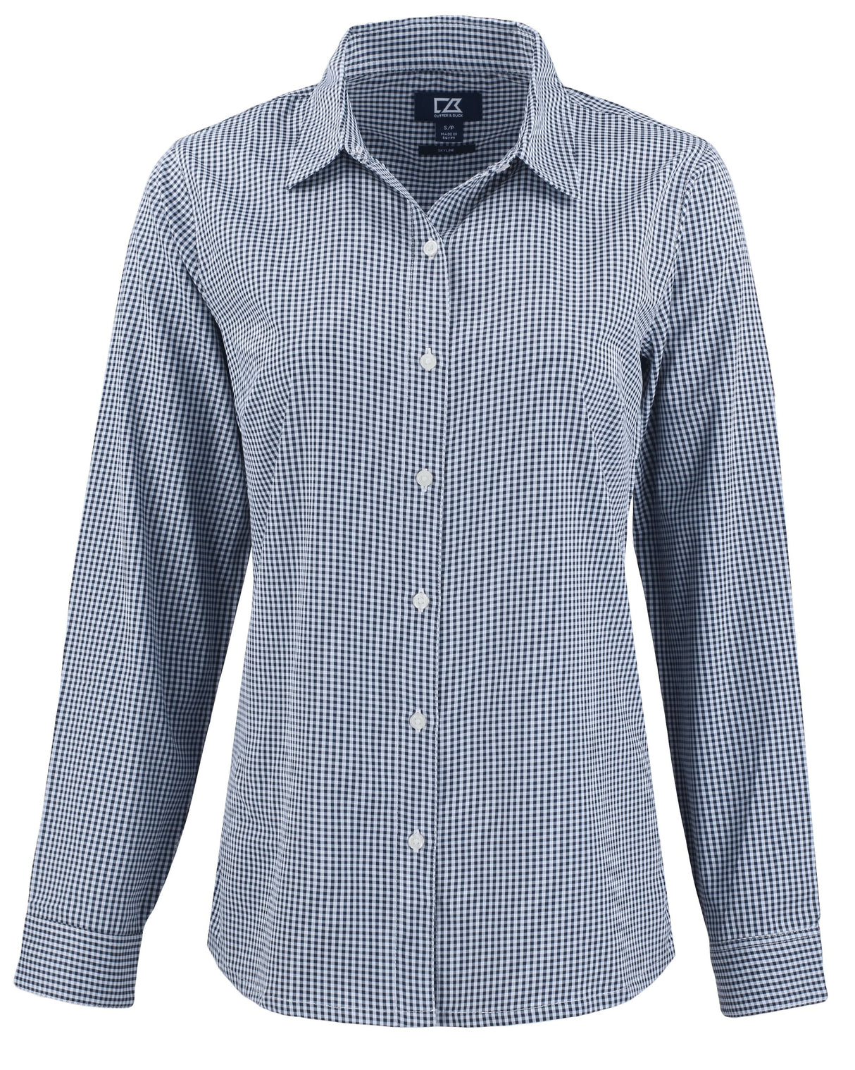 Cutter & Buck Women's Skyline Recycled Gingham Long Sleeve Spread Collar Dress Shirt-7