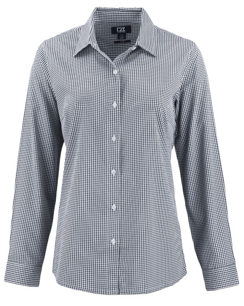 Cutter & Buck Women's Skyline Recycled Gingham Long Sleeve Spread Collar Dress Shirt-6