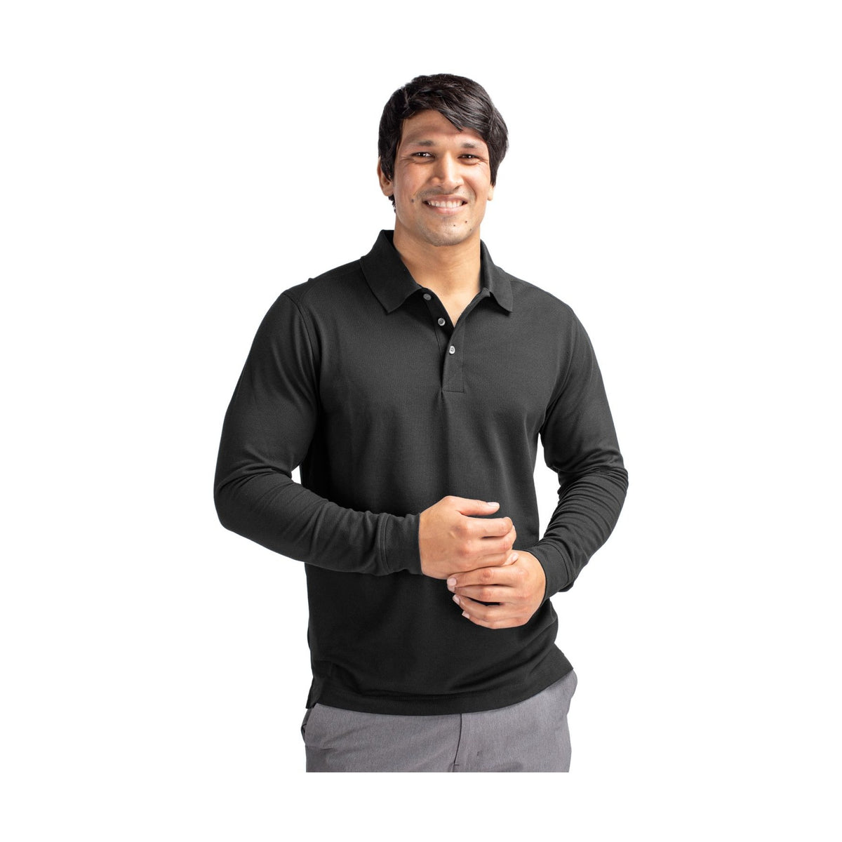 Cutter & Buck Men's Advantage Cotton-Blend Pique Long Sleeve Polo-1