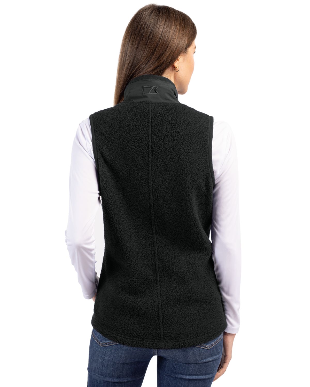 Cutter & Buck Women's Cascade Epic Comfort Recycled Sherpa Fleece Full Zip Vest-4