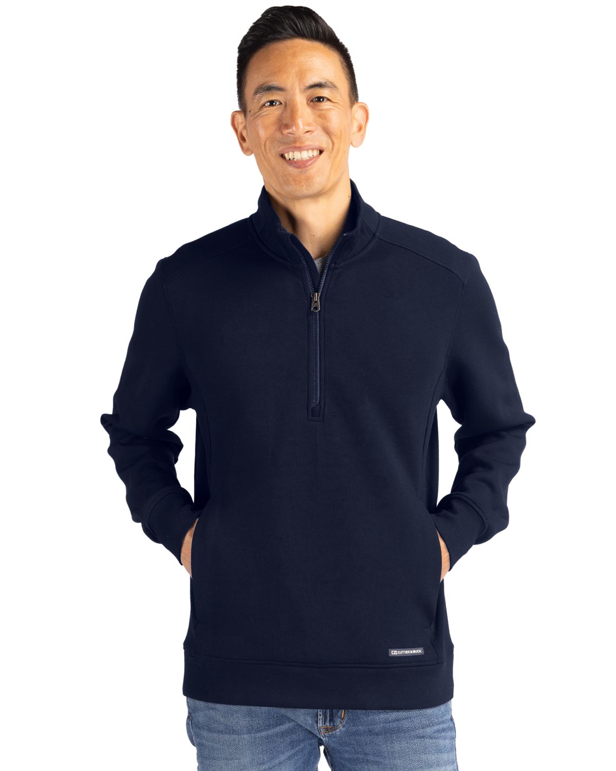 Cutter & Buck Men's Roam Recycled Buttery-Soft Knit Quarter Zip Jacket-2